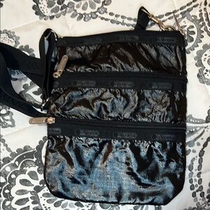 LeSportsac Reflective Black Crossbody Bag
